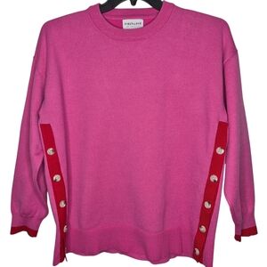 First Love Pink Sweater with Red Accents
